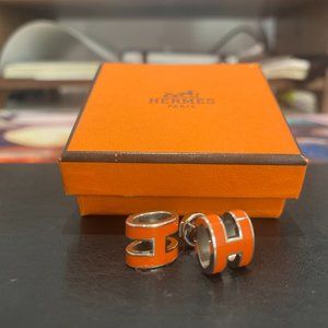 Hermes Pop H Earrings, Orange